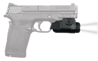 Crimson Trace CMR-209 Rail Master Universal 200 lumen Pistol Light features ambidextrous paddles and push button activation